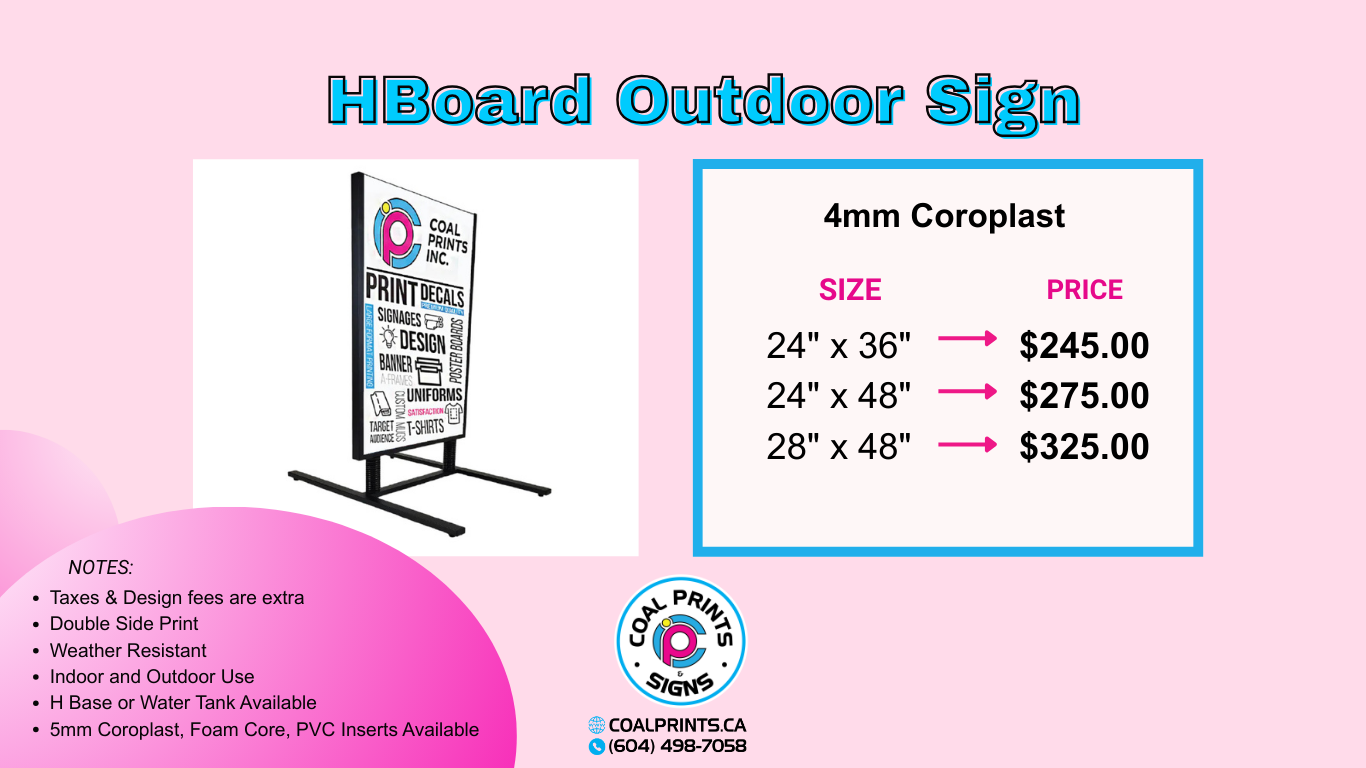 H Board Outdoor Sign Frame