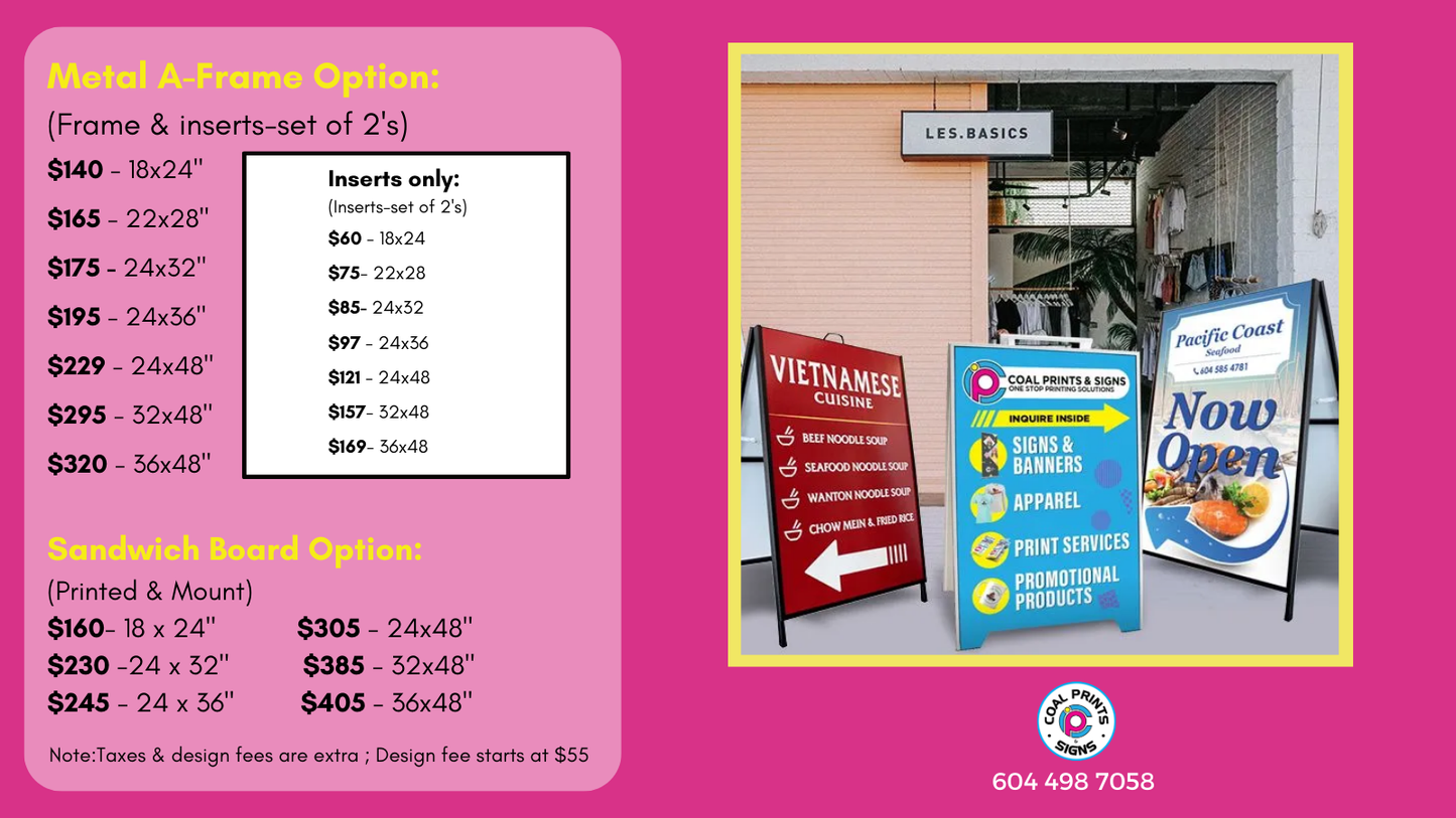 Metal A Frame (Sandwich Board)