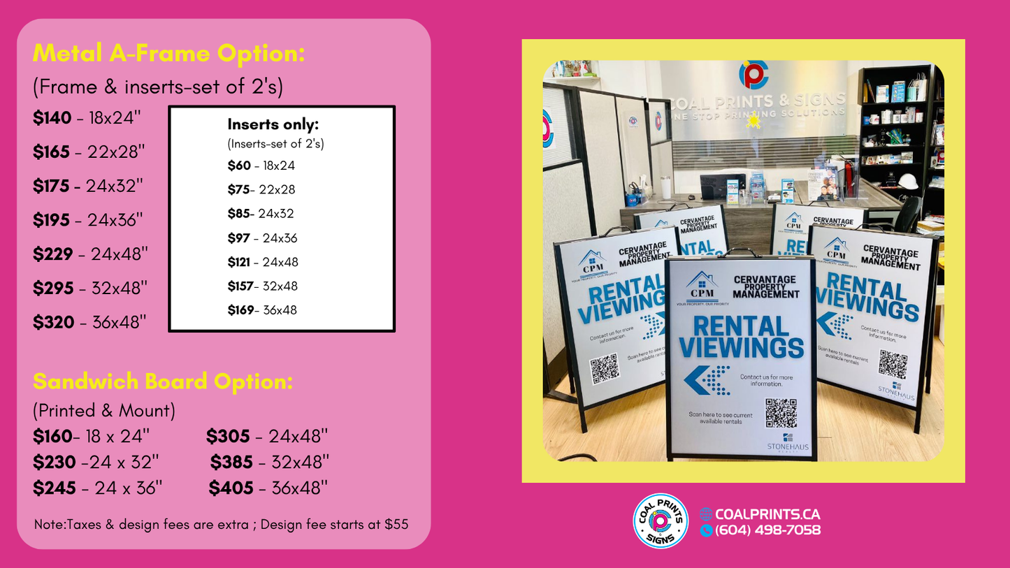 Metal A Frame (Sandwich Board)