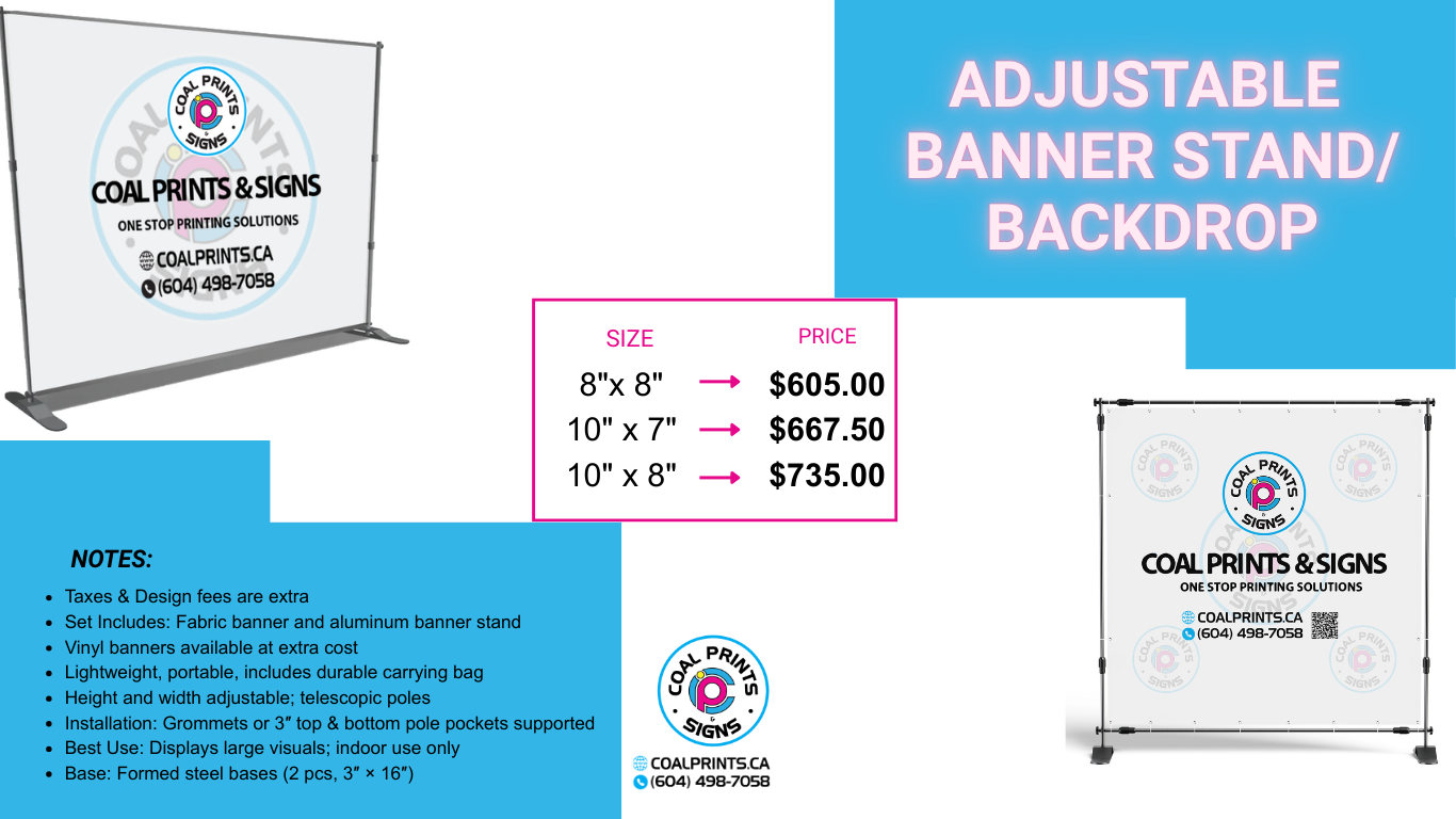 Adjustable Banner Stand / Backdrop