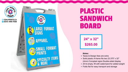 Plastic Sandwich Board / A-Board Sign